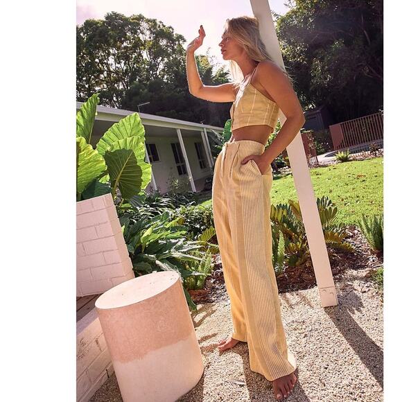 New Free People Casual Friday Set FREE-EST $128 LARGE Pampas Combo STRIPED - Picture 3 of 7